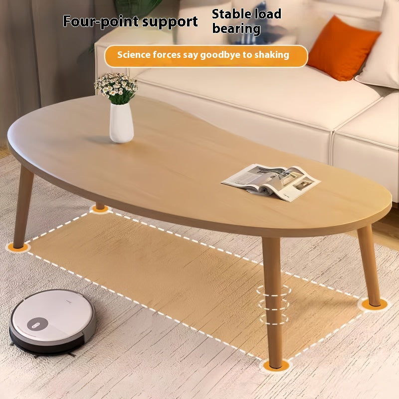 Modern Style Small Coffee Table, Minimalist Solid Wood Design, Durable Wooden Structure, Moon Arc-shaped End Table\u002Fsofa Side Table\u002Fliving Room Table, For Living Room, Dining Room, Gifts And Outdoor Space.